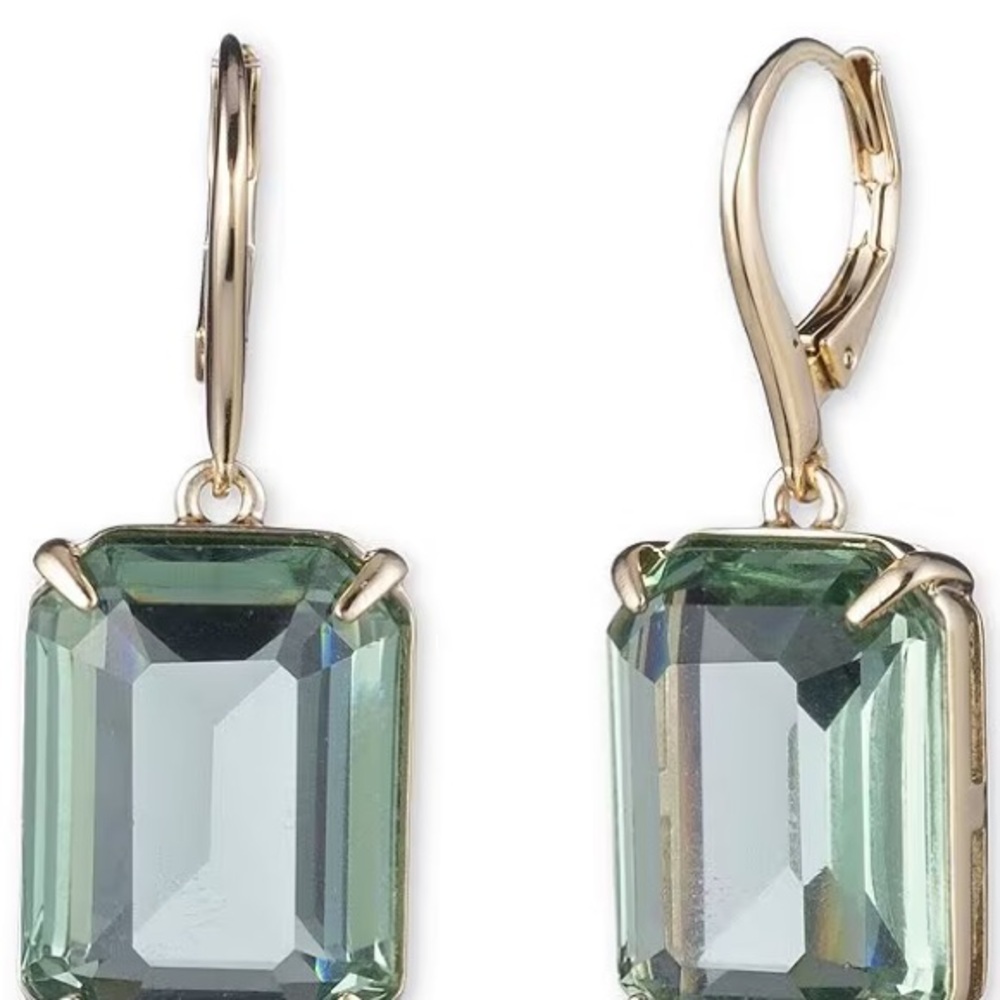 Lauren Ralph Lauren Gold Stone Drop Earrings Green Gold